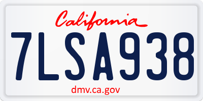 CA license plate 7LSA938