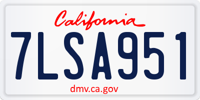 CA license plate 7LSA951