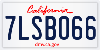 CA license plate 7LSB066