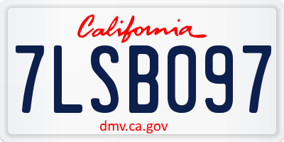 CA license plate 7LSB097
