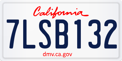 CA license plate 7LSB132