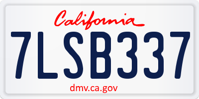 CA license plate 7LSB337