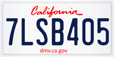 CA license plate 7LSB405