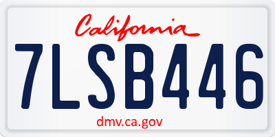 CA license plate 7LSB446