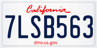CA license plate 7LSB563