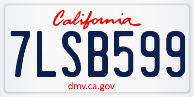 CA license plate 7LSB599