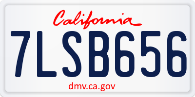 CA license plate 7LSB656