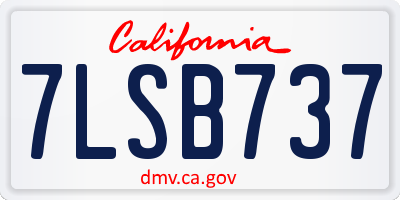 CA license plate 7LSB737
