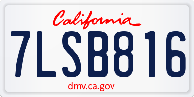CA license plate 7LSB816