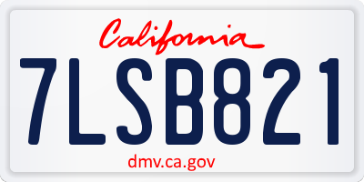 CA license plate 7LSB821