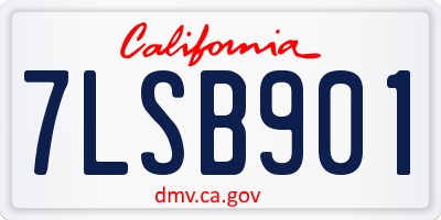 CA license plate 7LSB901