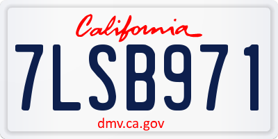 CA license plate 7LSB971
