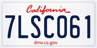 CA license plate 7LSC061