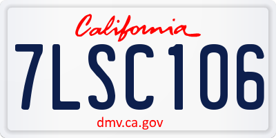 CA license plate 7LSC106