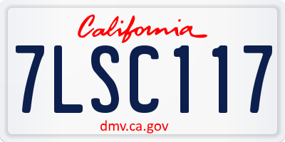 CA license plate 7LSC117