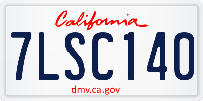 CA license plate 7LSC140