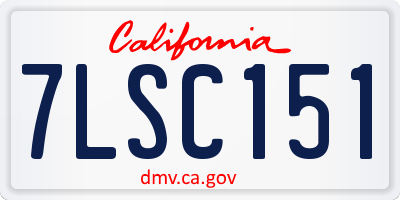 CA license plate 7LSC151