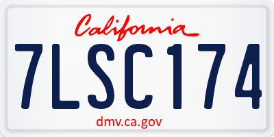 CA license plate 7LSC174