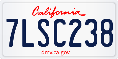 CA license plate 7LSC238