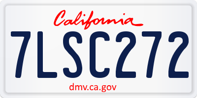 CA license plate 7LSC272