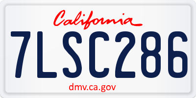 CA license plate 7LSC286