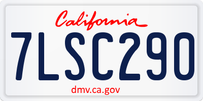 CA license plate 7LSC290