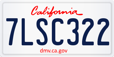 CA license plate 7LSC322