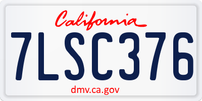 CA license plate 7LSC376
