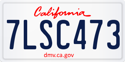 CA license plate 7LSC473