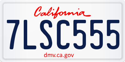 CA license plate 7LSC555