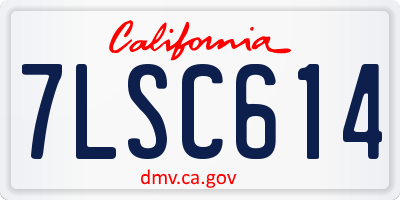 CA license plate 7LSC614