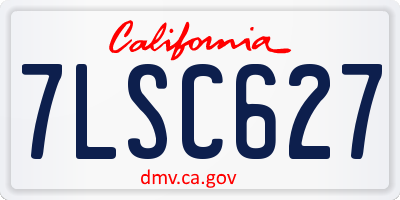 CA license plate 7LSC627