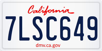 CA license plate 7LSC649