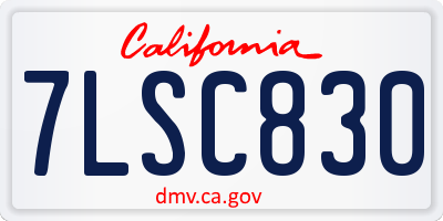 CA license plate 7LSC830