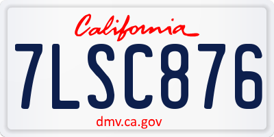CA license plate 7LSC876
