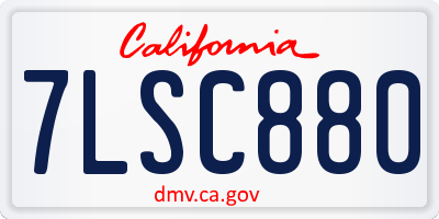 CA license plate 7LSC880