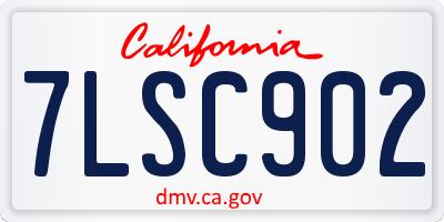 CA license plate 7LSC902