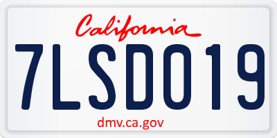 CA license plate 7LSD019
