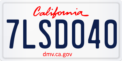 CA license plate 7LSD040