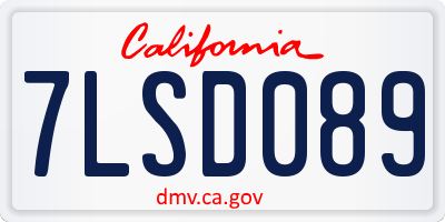CA license plate 7LSD089