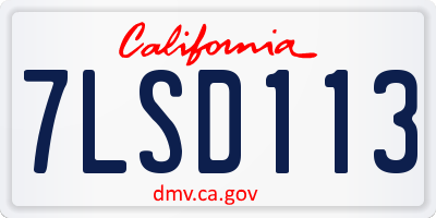 CA license plate 7LSD113