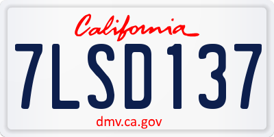 CA license plate 7LSD137