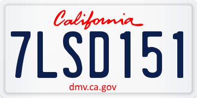 CA license plate 7LSD151