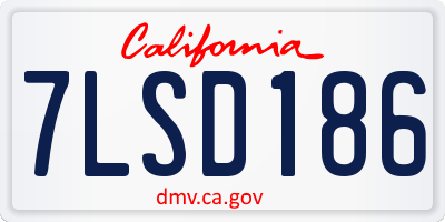 CA license plate 7LSD186