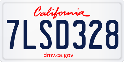 CA license plate 7LSD328