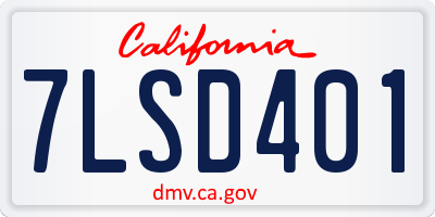CA license plate 7LSD401