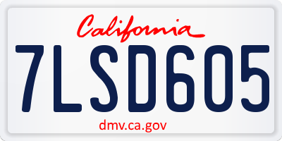 CA license plate 7LSD605