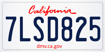 CA license plate 7LSD825