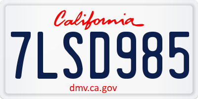 CA license plate 7LSD985