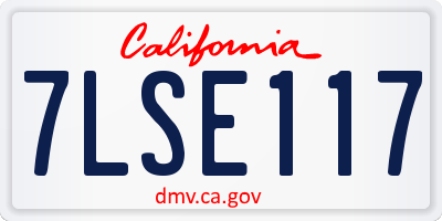 CA license plate 7LSE117